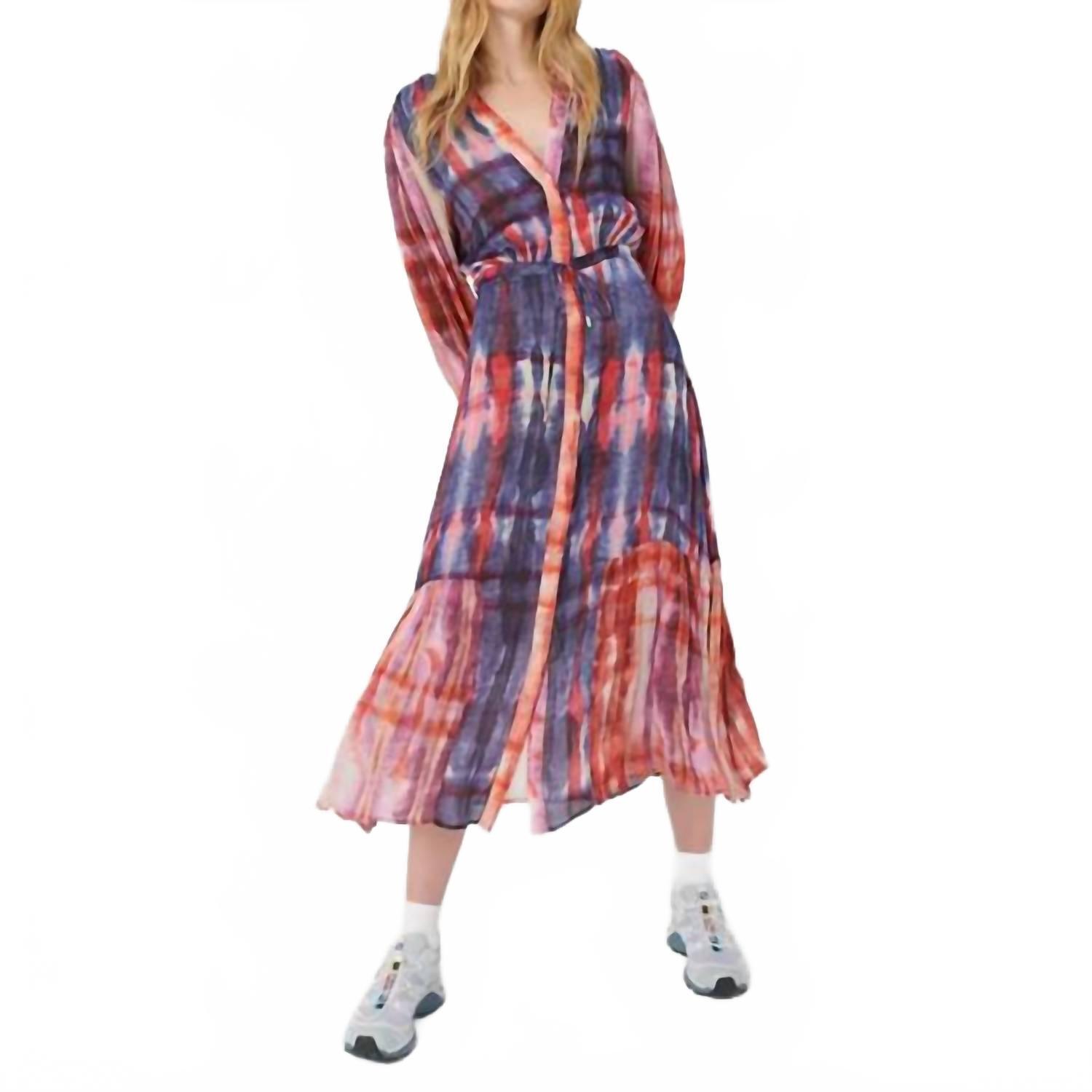 New Chufy Lena Long Sleeve Maxi Dress In Klaus Blue